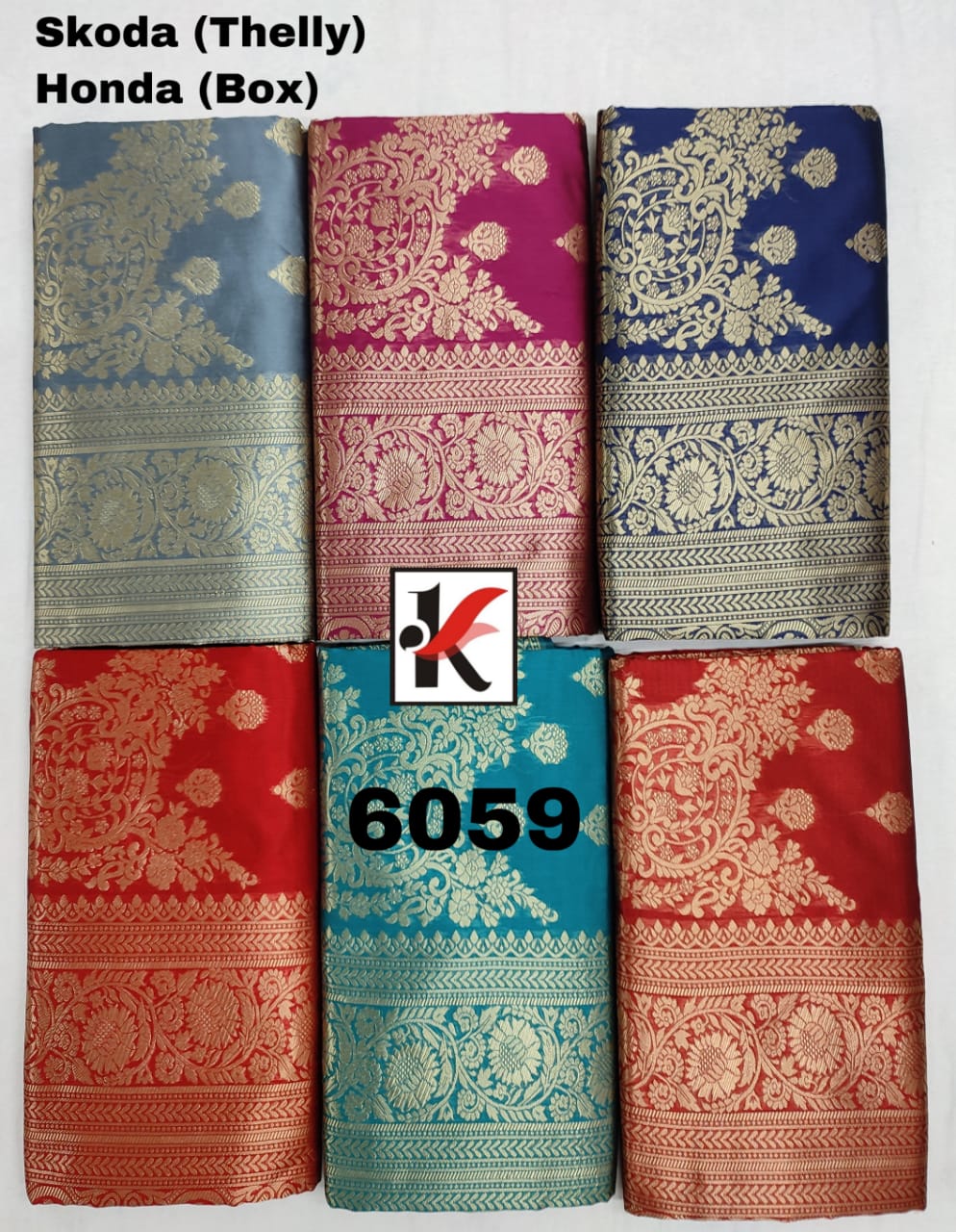 skoda - 6059  Latest Fancy Designer Festive Wear Pure Silk Saree Collection
